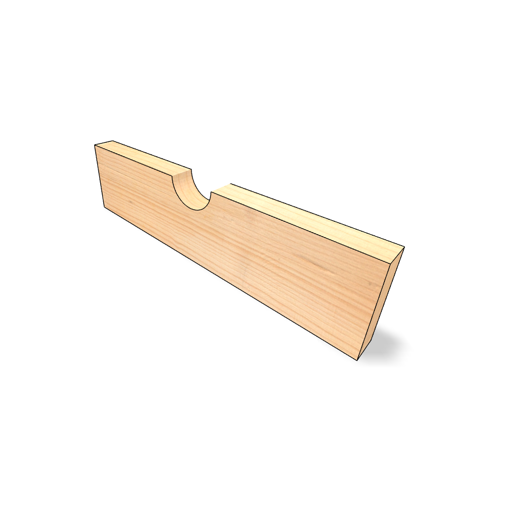 Auflageholz mit rundem Ausschnitt